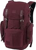Daypacker Alltagsrucksack im Retro Look mit Gepolstertem Laptopfach, Schulrucksack, Wanderrucksack oder Streetpack, 32 L, Wine