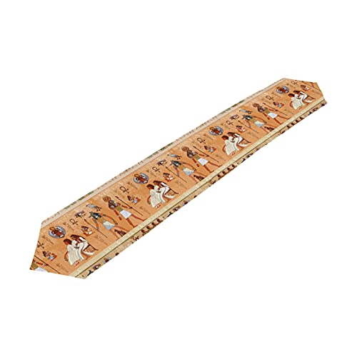 TropicalLife COZYhome Tischläufer 180 cm lang Antike Ägypten Malerei Tischläufer für Party Hochzeit Küche Wohnzimmer Deko Kommoden Schal