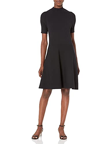 Lark & Ro Matisse Half Sleeve Funnel Neck Cut Out dresses, Black Beauty, US M
