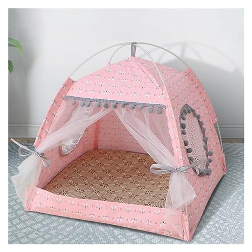 Tipi Zelt für Haustiere Haustier Katze Zelt Sommer Höhle Hütte Katze Schlaf Haus for Kätzchen Welpen Laufstall Käfig Korb Katze Nesk Zwinger Kleine Hund Haus (Color : B, Size : L)