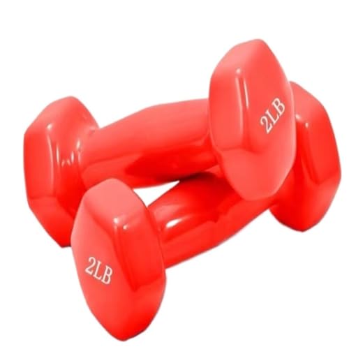 Hantel Glänzende, In Kunststoff Getauchte Hanteln For Männer Und Frauen, Fitness-Trainingsgeräte, Heim-Arm-Hebe-Arm-Kraft-Hanteln Dumbbell Set (Color : Red, Size : 0.5kg)