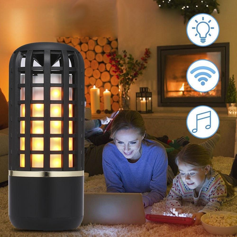 Tragbarer drahtloser Bluetooth-Stereolautsprecher-wieder aufladbares Flammen-Effekt-Nachtlicht für im Freien im Freien