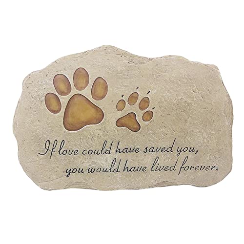 Folpus Stone Outdoor Dog Grave Marker Puppy Kitten Yard Tombstone Pet Loss Gift