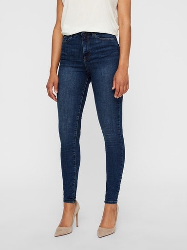 VERO MODA Damen VMSOPHIA HW MD BL NOOS Skinny Jeans, Blau (Medium Blue Denim), 38 /L30 (Herstellergröße: M)