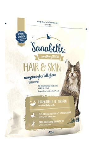 Sanabelle Hair & Skin | Katzentrockenfutter für Rassekatzen zur Unterstützung der optimalen Fellausprägung | 6 x 400 g
