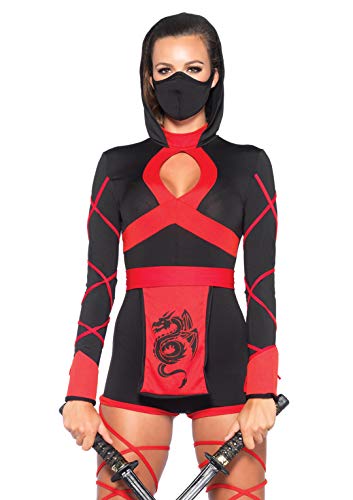 LEG AVENUE 85401 - Dragon Ninja Damen kostüm, Größe Medium (EUR 38), Karneval Fasching