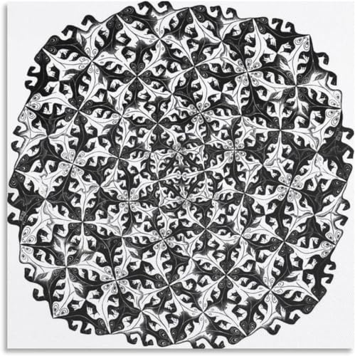 KEYGEM Abstraktes M.C. Escher Poster《Division》Wandkunst M.C. Escher Drucke M.C. Escher Malerei Leinwand für Haus Wanddekoration Bild 60x60cmx1 Kein Rahmen