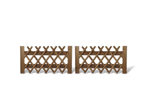 MEIN GARTEN VERSAND Jägerzaun Tor/Gartentür für Jägerzäune zweiflügelig Gartenzaun im Maß 300 x 80 cm (Breite x Höhe) aus Kiefer/Fichte Holz mit brauner Druckimprägnierung