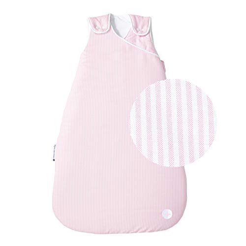 Neugeborenen Schlafsack 60cm von nordic coast | Rosa Weiss 0-3 Monate | Ganzjahres Schlafsack für 18-21° Raumtemperatur | Baby Geschenk für Mädchen