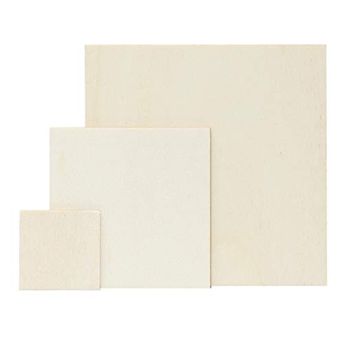 Sperrholz Zuschnitte - Quadrate - Größenauswahl - Pappel 3mm, Größe:5 Stück Quadrat 26x26cm
