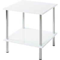 HAKU Möbel Beistelltisch, Metall, Chrom-weiß, T B 39 x H 45 cm