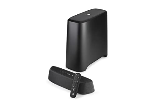 Polk Audio MagniFi Mini AX ultrakomakte TV-Soundbar mit Wireless Subwoofer, Dolby Atmos und DTS:X, HDMI eARC, Bluetooth, AirPlay 2, Google Chromecast, Schwarz