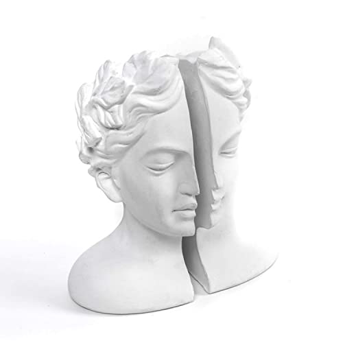 CIAL LAMA Dekorative Buchstützen Figur Griechische Römische Design Elegantes Weiß 21 cm
