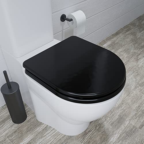 Croydex WL610321H Iseo Toilettensitz, Mattschwarz