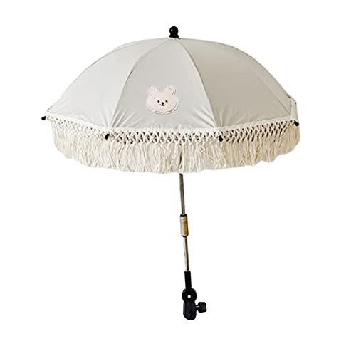 Kinderwagen-Sonnenschirm, mit Zange, UV-Schutz, universelles Kinderwagen-Zubehör, Baldachin, Baby-Regenschirm für Strandstuhl, Fahrrad, Rollstuhl, Hase