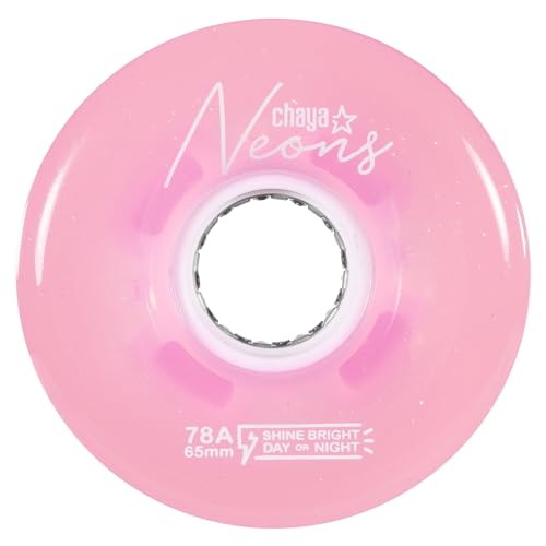 Chaya Roller Skate Rolle Neon LED pink, 65mm*38mm / 78A, Outdoor Elite Performance, 4er-Pack