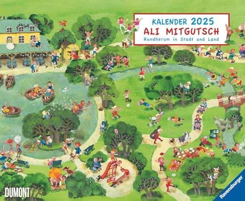 Ali Mitgutsch 2025 – Wimmelbilder – DUMONT Kinder-Kalender – Querformat 52 x 42,5 cm – Spiralbindung: Rundherum in Stadt und Land