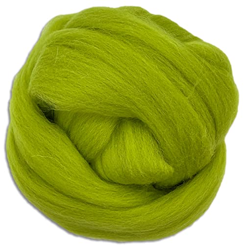 Wooliny 500 g Filzwolle Merinowolle Märchenwolle | 35 Farben zur Auswahl (29 | Hellgrün)