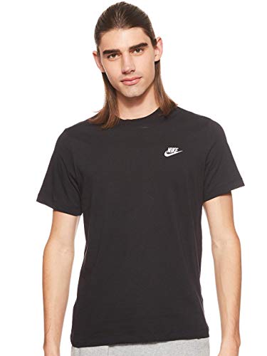 Nike Herren T-Shirt Sportswear Club, Black/White, M, AR4997-013