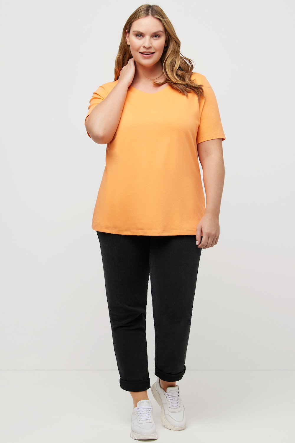 Große Größen Shirt, Damen, orange, Größe: 46/48, Baumwolle, Ulla Popken