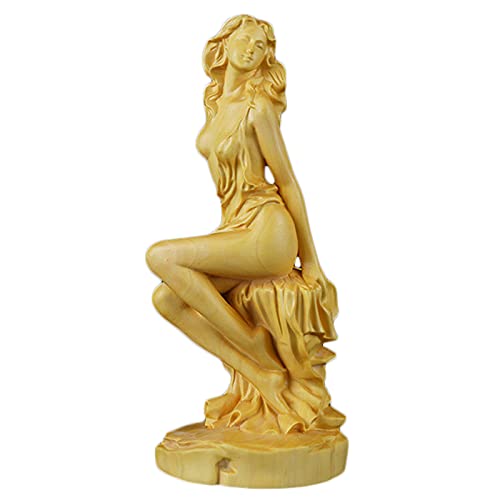 Sexy Figuren Nackt Frauen, Sexy Schönheit Frauenstatue, Nackte Frau Figur Klein Statue, Weibliche Akt Kunst Skulptur Home Dekoration Ornament Kollektierbar Geschenke, Holz, 15 × 7.5 × 7 cm(Color:B)