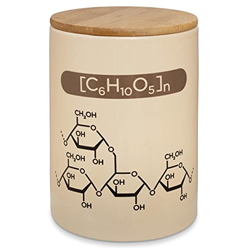 getDigital Vorratsdose für Mehl - Vorratsbehälter für die Küche mit Chemischen Formeln - Geek Keramik Dose mit Deckel Rund