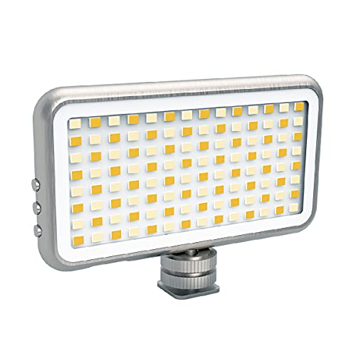 DigiPower LED-Videolicht mit 24 Helligkeitsstufen, Farbtemperaturkontrolle und Lichtfilter, 112 LEDs, DP-VL112