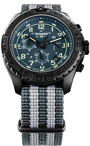 Traser H3 P96 Outdoor Pioneer Evolution Chrono Petrol Tactical Watch Militär Armbanduhr NATO Armband