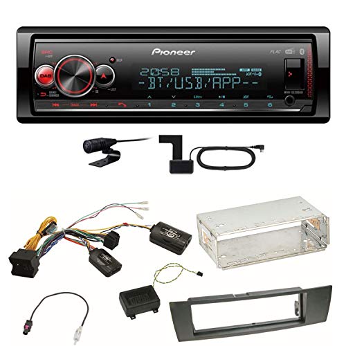 Pioneer MVH-S520DAB MP3 USB FLAC Digitalradio DAB+ Bluetooth AUX WMA WAV Einbauset kompatibel mit BMW E90 E91 E92 E93