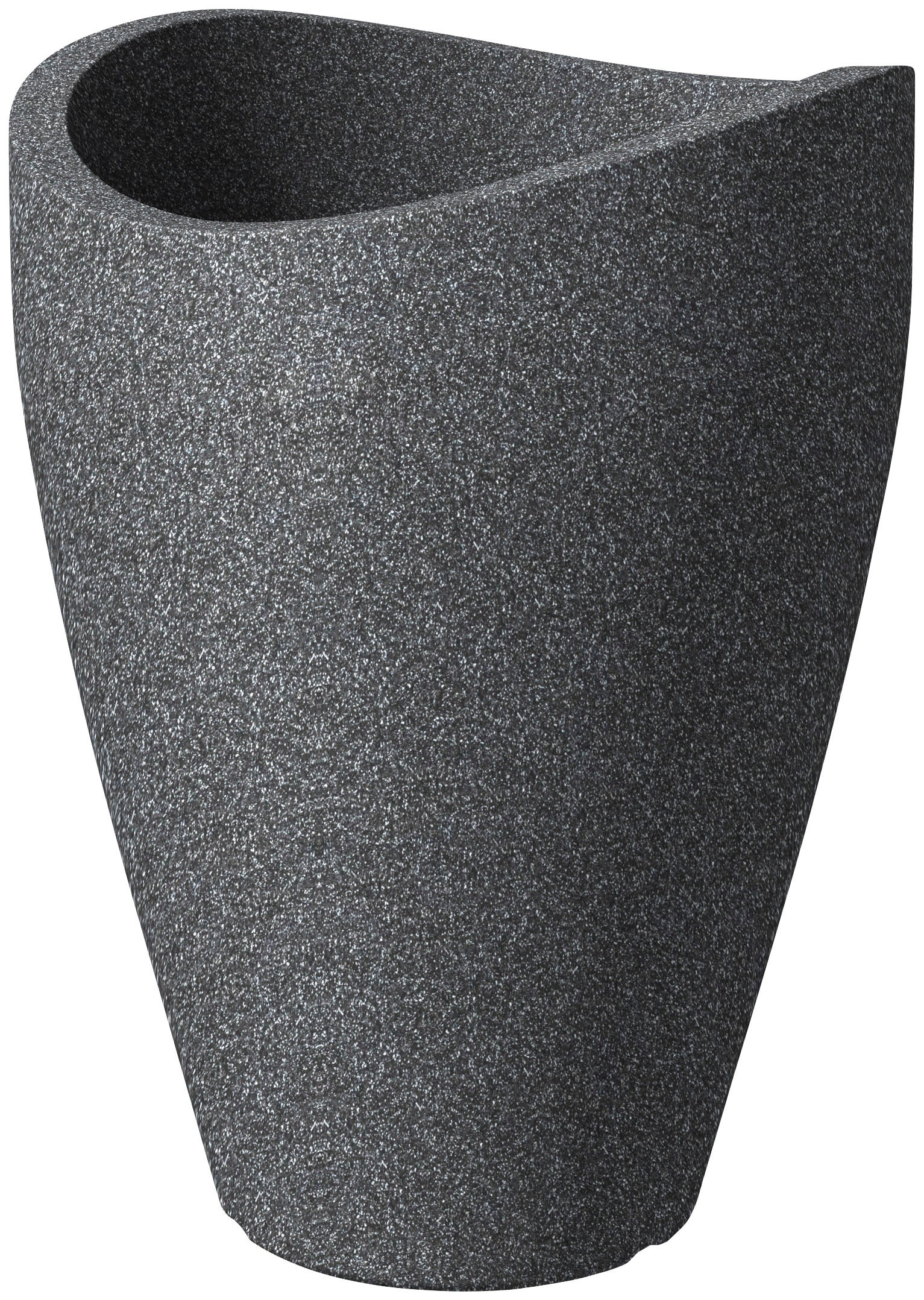 Scheurich Wave Globe High, Hochgefäß aus Kunststoff, Weiss-Granit, 50,5 cm Durchmesser, 67 cm hoch, 33 l Vol.