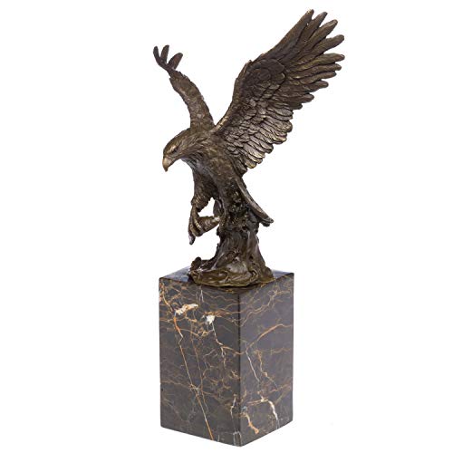 aubaho Bronzeskulptur Figur Adler Seeadler Königsadler Bronzeskulptur 36cm Eagle