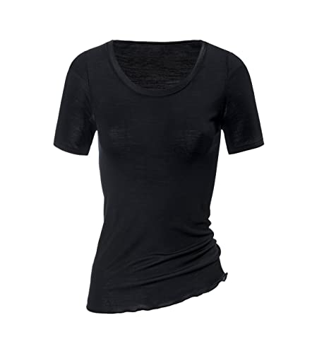 Calida True Confidence Damen Top Kurzarm Unterhemd, (Ws Schwarz 996), 36 (Herstellergröße: S)