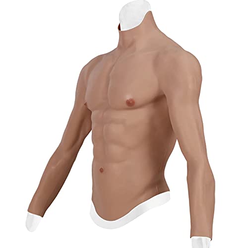 YXZYFPP Armmuskelanzug Simulation Bauchmuskel Silikon Brustmuskel Ganzanzug Synthetisches Silikon Brust Rollenspielkostüm (Nude Large)