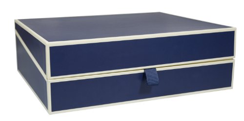 Semikolon (352571) Dokumentenbox marine (blau) - perfekt zur zur Aufbewahrung von Schrift stücken - Format: 31,5 x 26 x 10 cm