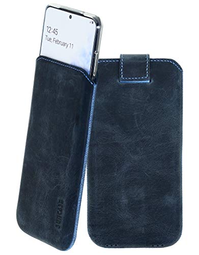 Suncase Etui Tasche kompatibel mit Samsung Galaxy A23 5G Hülle mit ZUSÄTZLICHER Case/Schale/Bumper Lasche mit Rückzugfunktion Handytasche Ledertasche Schutzhülle in Pebble-Blue