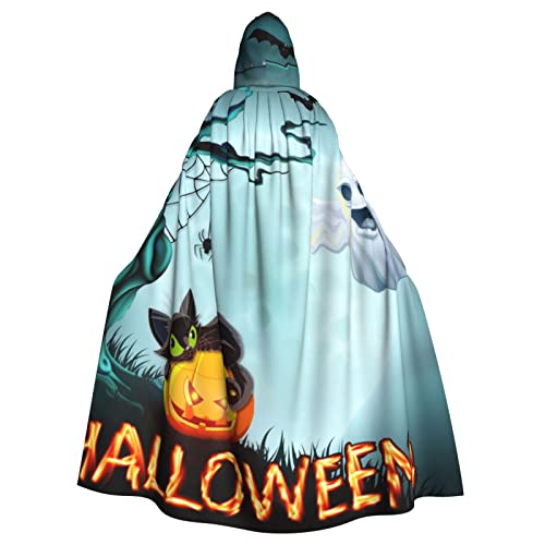 RFSHOP Halloween Kapuzenumhang, Halloween Nacht Unisex Kapuzenumhang Robe für Cosplay Party Kostüm Umhang _#820