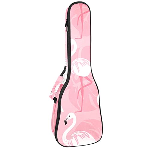 Ukulelenkoffer Flamingo Pink Ukulele Gigbag mit verstellbarem Gurt Ukulele Cover Rucksack