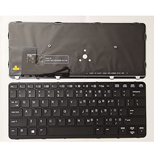 Laptop-Ersatz-Tastatur mit US-Layout, Hintergrundbeleuchtung, für HP EliteBook 720 G1 720 G2 725 G2 820 G1 820 G2, schwarzer Rahmen (ohne Zeiger)