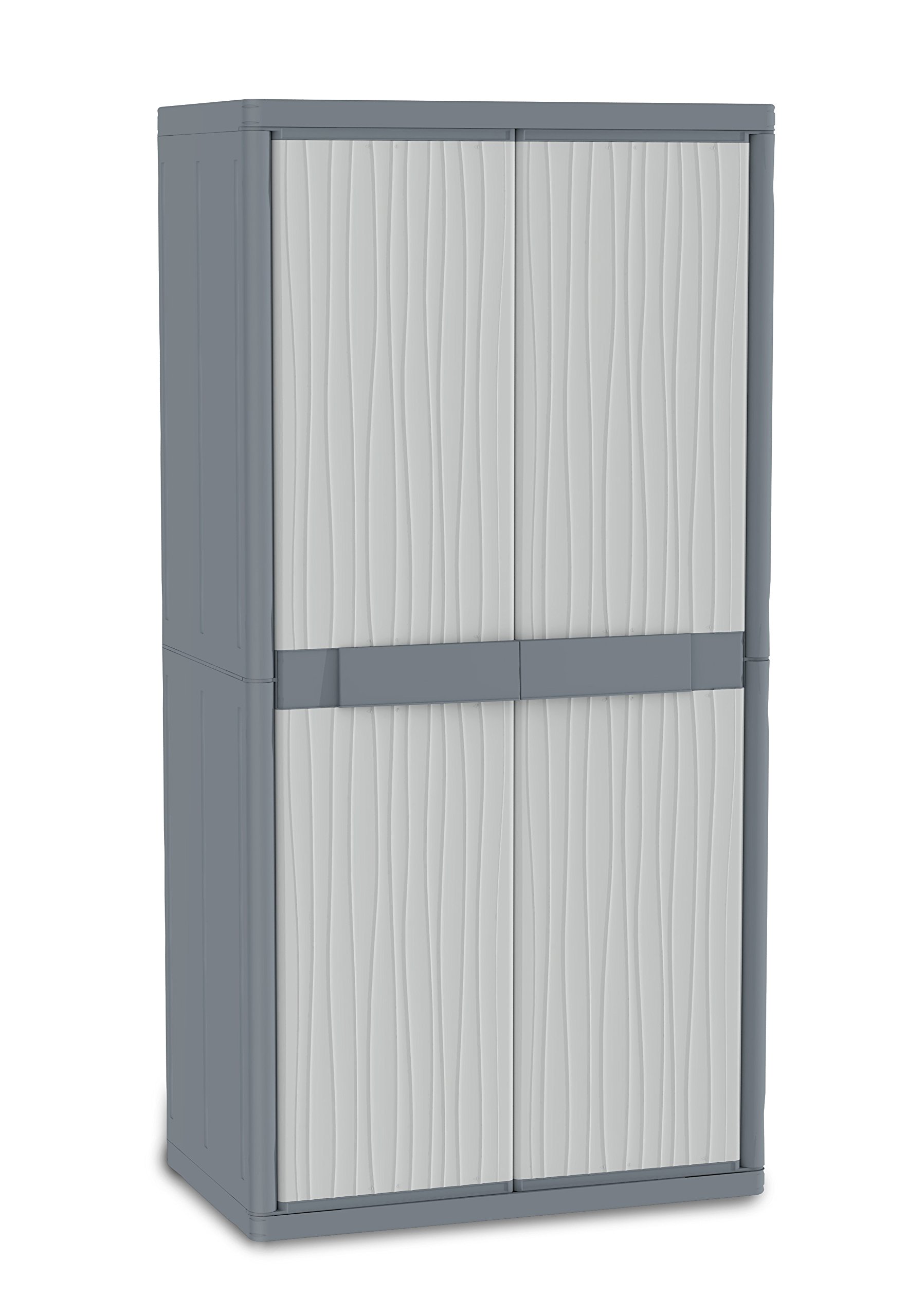 Terry, Jumbo 3900 UW, Besenschrank mit zwei Türen, vertikaler Trennwand und 4 Einlegeböden, für innen und außen - 89,7x53,7x180 cm
