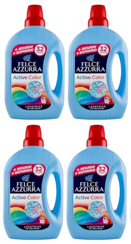 8er-Pack Felce Azzurra Lavatrice Active Color,Flüssigwaschmittel für die Waschmaschine Wirksam bei Kälte,für Buntwäsche,32 Wäschen 1595ml