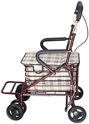 Mobilitätsrollator, faltbarer Einkaufswagen mit Sitztasche, Gehhilfen, Kinderwagen, tragbarer Roller, Doppelbremssystem, 4 Räder, verwendet für Senioren