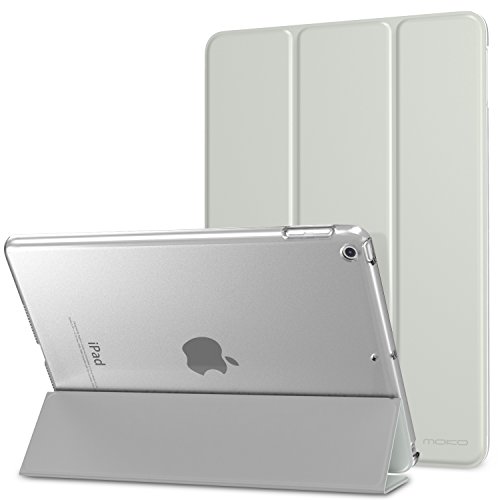 MoKo Schutzhülle für iPad 9,7 6. / 5. Generation 2018/2017, schmal, leicht, mit Standfunktion, durchscheinend, mattiert, für Apple iPad 9,7 Zoll 2018/2017, Silberfarben