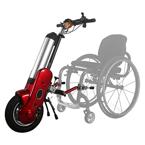 400-W-Rollstuhlaufroller, UmrüStsatz FüR ElektrorollstüHle, 3-Gang-Verstellbar, Mit Frontlicht, Reichweite: 35 Km, StoßDäMpfungssystem + Hupe,Red-B