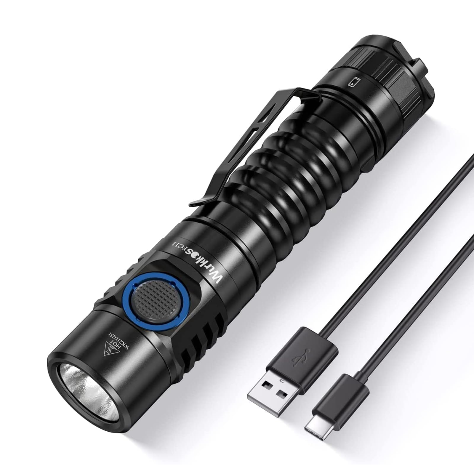 Wurkkos FC11 LED Taschenlampe,1300 Lumen Taschenlampe USB C Wiederaufladbar mit 90 CRI,Stufenlosen Helligkeitsverstellung,Magnet am Lampenboden,Memory Funktion,inkl rechargeable power(4000K)