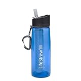 LifeStraw Go 2 Nachfüllbare Wasserflasche mit Eingebautem (2-Stufig) Blue Filter, 22 oz. , Blau, M