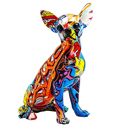 Liudan Statue Figuren for Innendekoration Schreibtisch Statue Figuren Miniatur Bulldogge Chihuahua Farbe Desktop Dekoration