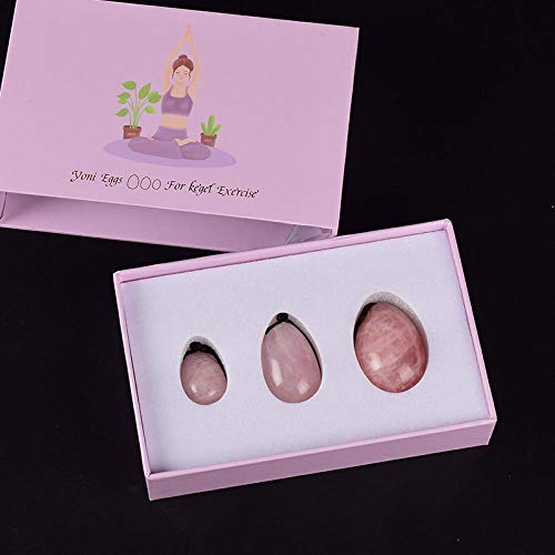 Gouache Stone Massage Ball Yoni Egg Set Natural Rose Quartz Kegel Exercise Jade Egg  Muscle Tighten Jade Massager-Rose quartz