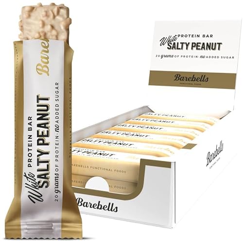 Barebells Proteinriegel – köstliche Eiweißriegel mit Schokolade – zuckerarm, 17 Gramm Protein, ohne Palmöl – White Salty Peanut, 12 x 55gr