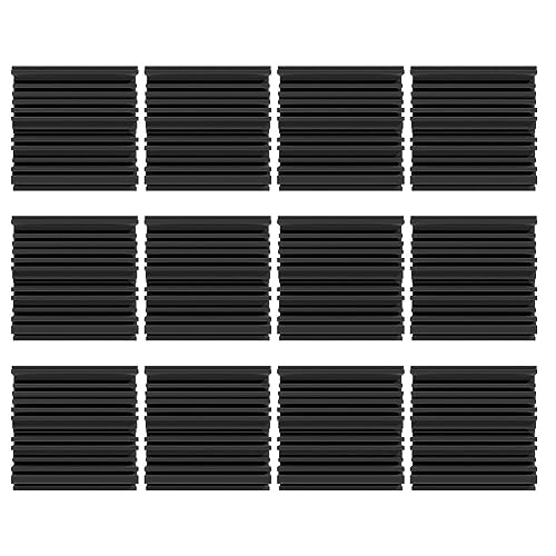 TPPIG 12 selbstklebende schalldichte Schaumstoffplatten, schwarz, 30,5 x 30,5 x 5,1 cm, Akustikschaum für Wand, Zuhause, Studio