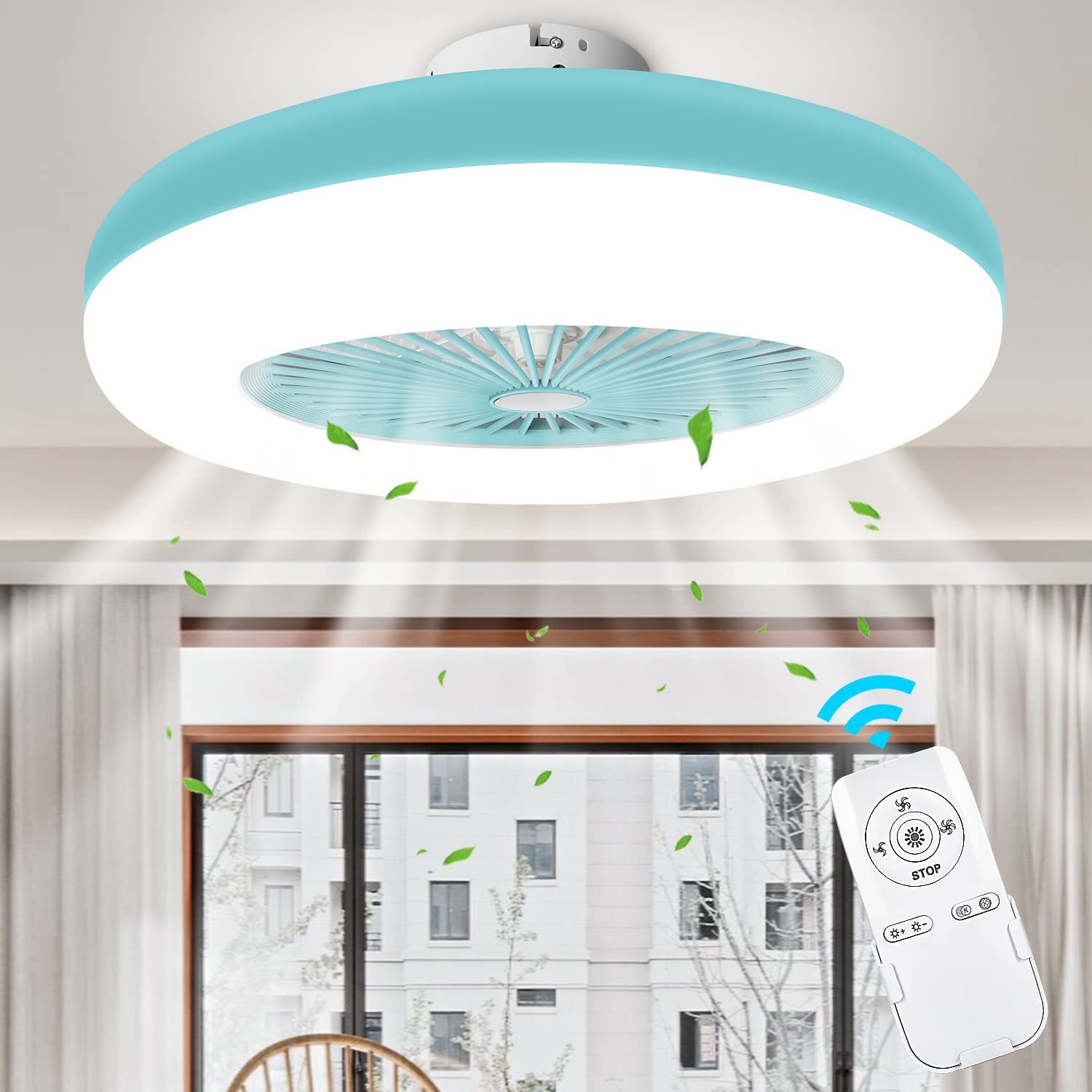 ledmo 56W Fan Deckenleuchte kreative moderne Deckenleuchte LED Dimmbar deckenventilator mit beleuchtung und fernbedienung